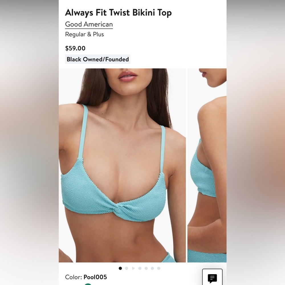 Good American bikini top NWOT